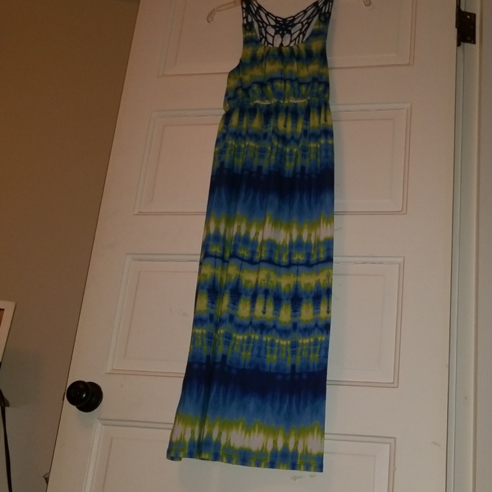 Teal tie-dye maxi